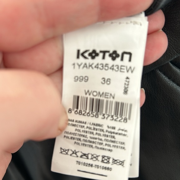 KOTON - Capri cropped wide pants faux leather high rise pants size 10 (UK 8) - Picture 10 of 11